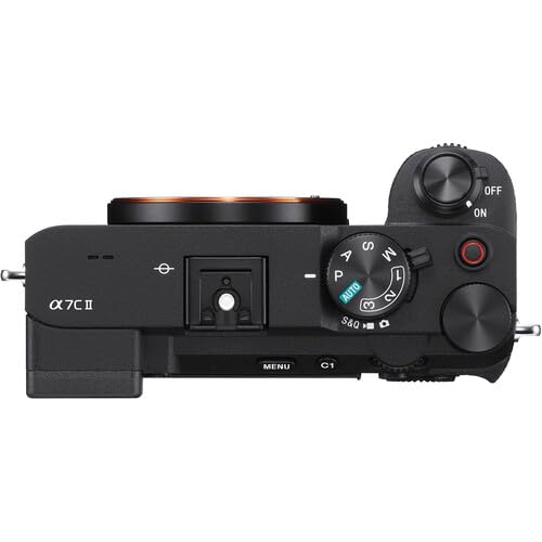 Sony Alpha 7C II Mirrorless Full-Frame Interchangeable Lens Camera (ILCE-7CM2/B) + 64GB SF-G Tough Card + Bag + 3 x NP-FZ100 Compatible Battery + Photo Software + External Charger + More