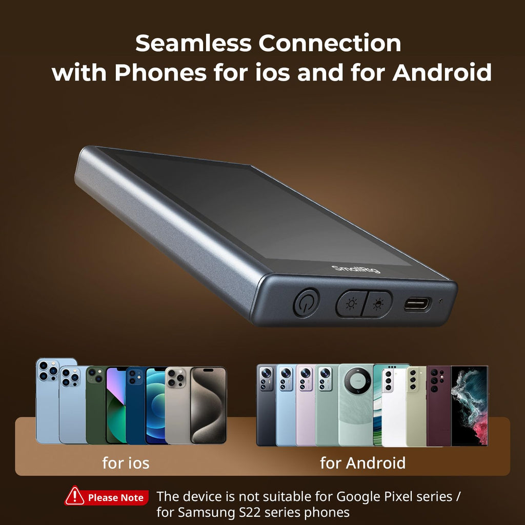 SmallRig Phone Monitor Screen with Wireless Control, 1080P Wireless Recording (Support 4K 30fps), Video Monitor with Cold Shoe Mount, Real-Time Screen Sharing, for iPhone for MagSafe - 4850